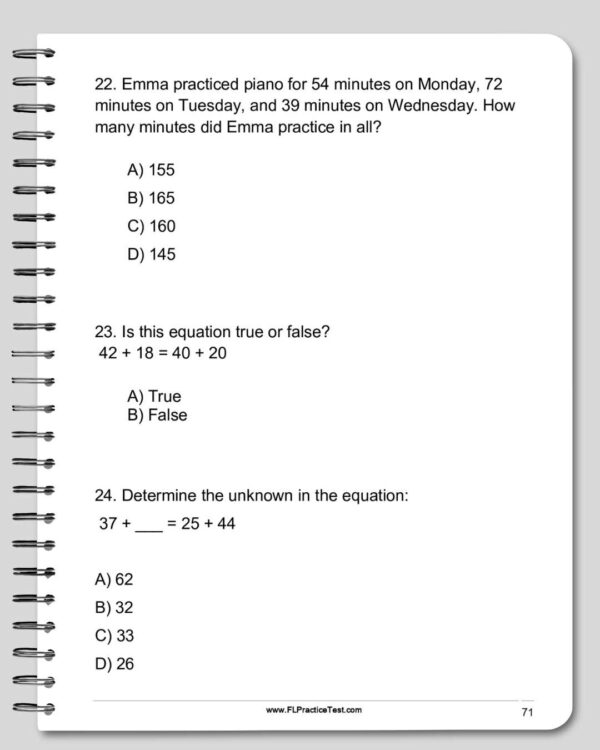 Copy of 3x 8.5 by 11 Inch Spiral Rounded Planner Mockups. By DK (Instagram Post (45)) Florida Fast Practice Test - Second Grade